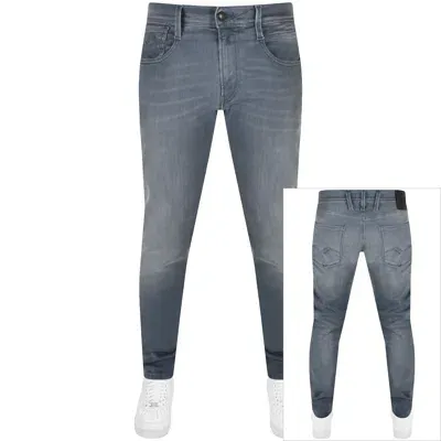 Replay Anbass Slim Fit Mid Wash Jeans In Blue