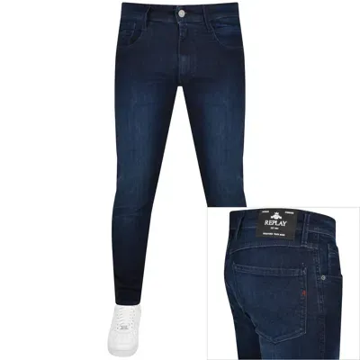 Replay Anbass Slim Fit Mid Wash Jeans Blue