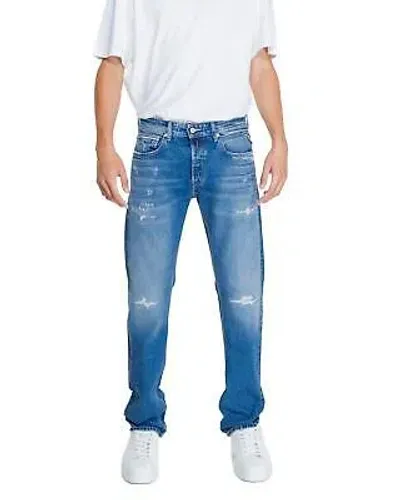 Pre-owned Replay Anbassador Relaxed Straight Jeans For Men - Blue -size W36/l32 In Blau