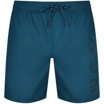 Replay Boxer Swim Shorts Blue