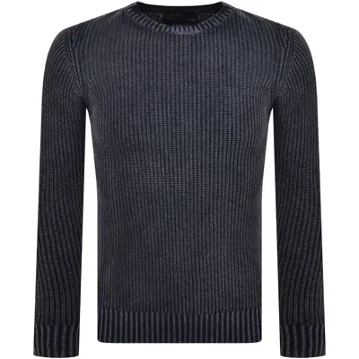 Replay Crew Neck Knit Jumper Navy