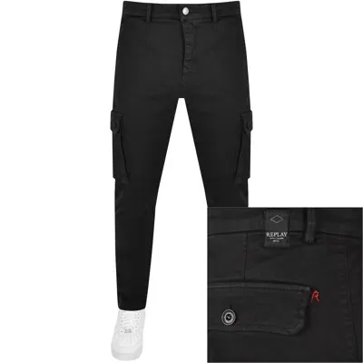 Replay Jaan Hyperflex Slim Fit Cargo Jeans Black