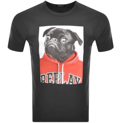 Replay Logo T Shirt Black