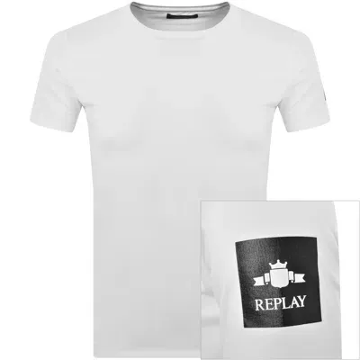 Replay Logo T Shirt Whte In White