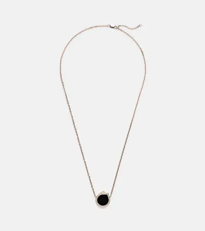 Repossi Antifer 18kt Rose Gold Pendant Necklace With Onyx And Diamonds In Multicoloured