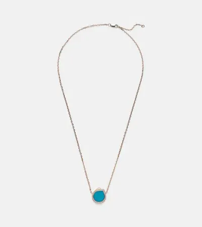 Repossi Antifer 18kt Rose Gold Pendant Necklace With Turquoise And Diamonds