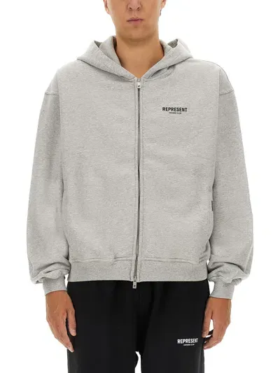 Represent Sweatshirt With Logo In Grey