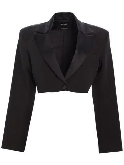 Retroféte Edna Cropped Blazer In Black