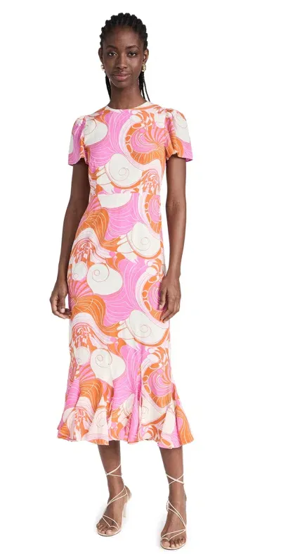 Rhode Lulani Dress Pink Deco Surf In Multi