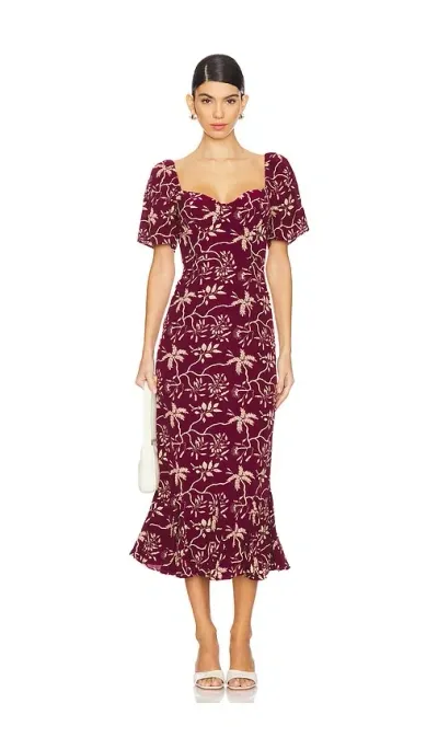 Rhode Ramona Dress In Burgundy