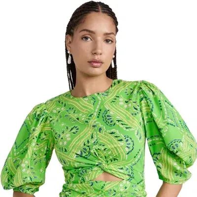 Rhode Isla Dress Lime Diamond Stitch 2