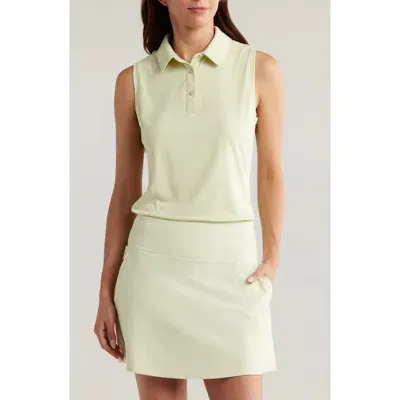 Rhone Course To Court Sleeveless Polo In Lime Zest