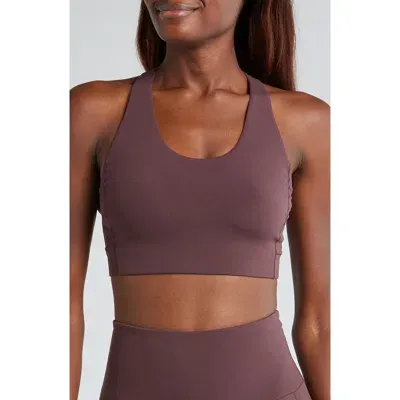 Rhone Revive Longline Sports Bra In Brown Berry