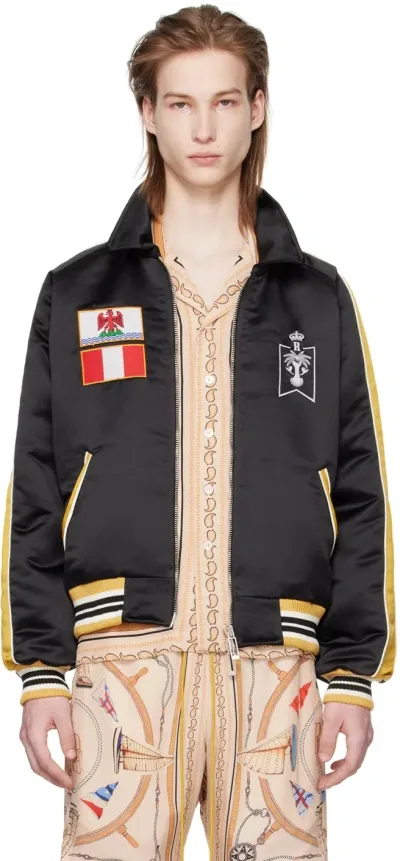 Rhude Black 'le Soleil' Bomber Jacket