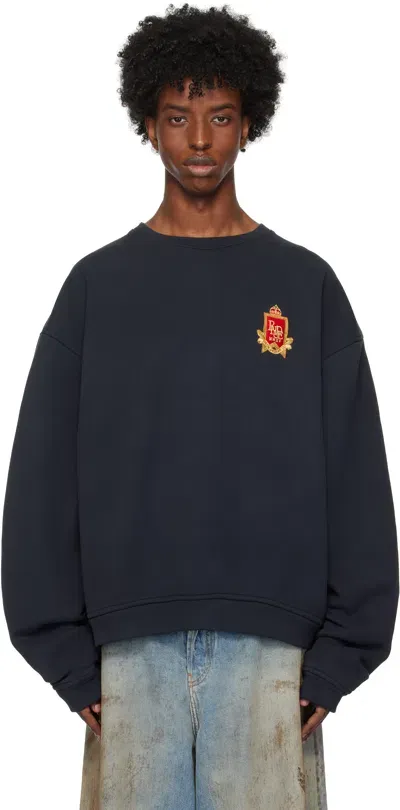 Rhude Black '' Crest Crewneck Sweatshirt In Vtg Black