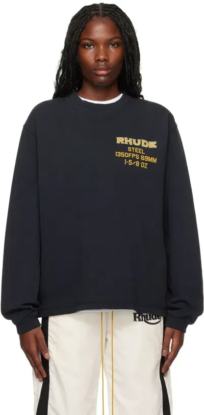 Rhude ブラック  Steel Ls Tシャツ In 2306 Vtg Black