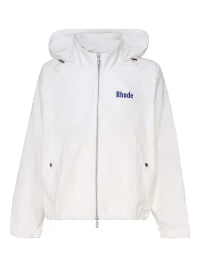 Rhude Down Jacket In Fabric In White