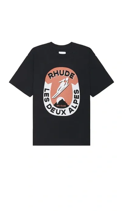 Rhude Les Deux Alpes Tee In Black