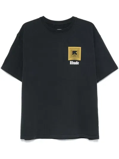 Rhude Logo-print T-shirt In Blue