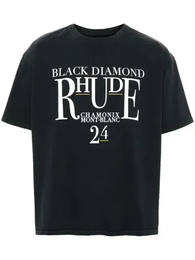 Rhude Logo-print Cotton T-shirt In Black