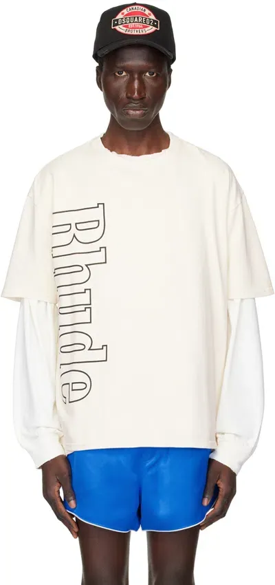 Rhude Off-white Side Logo T-shirt