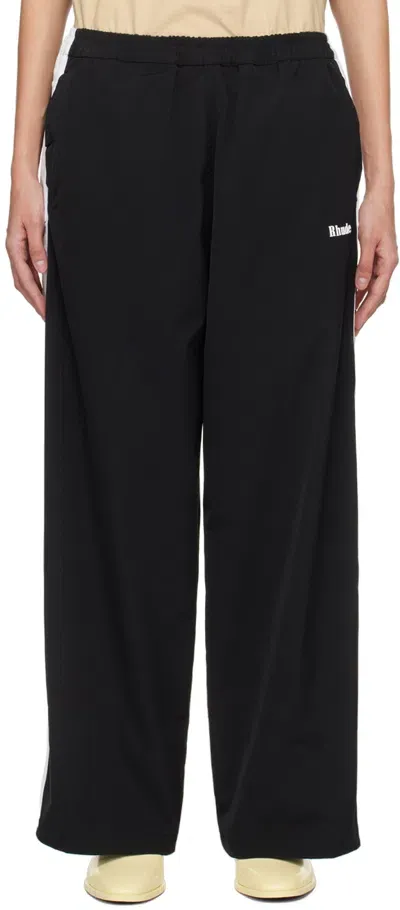 Rhude Ssense Exclusive Black Amarino Track Pants In 2059 Black/white