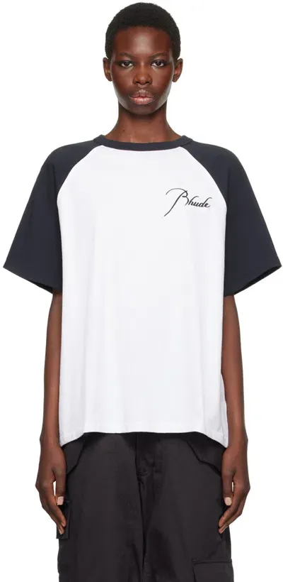 Rhude White & Black Raglan T-shirt