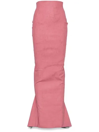 Rick Owens Al Pillar Maxi Skirt In Pink