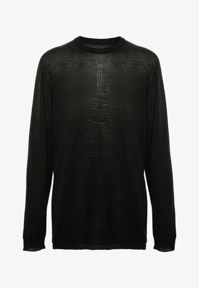 Rick Owens Biker Level Wool Sweater In Green