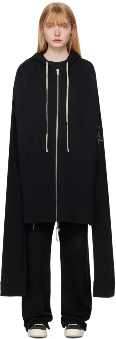 Rick Owens Black Champion Edition Flyproof Hoodie In 黑色