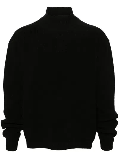 Rick Owens Roll-neck Virgin-wool Jumper In 09 - Black