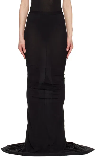 Rick Owens Black Pillar Maxi Skirt In 09 Black