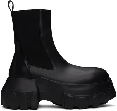 Rick Owens Black Porterville Beatle Mega Tractor Chelsea Boots