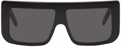 Rick Owens Black Porterville Documenta Sunglasses In 0909 Black/black