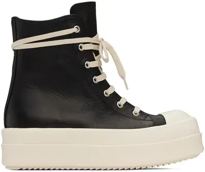 Rick Owens Mega Bumper Leather Sneaker In 911 Black/milk/milk