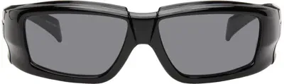 Rick Owens Black Porterville Rick Sunglasses In 0909 Black/black