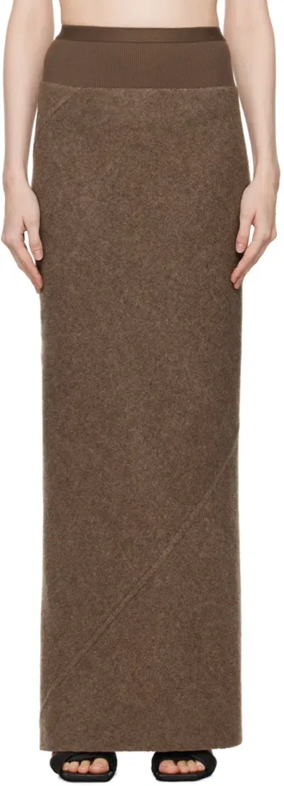 Rick Owens Brown Porterville Coda Maxi Skirt