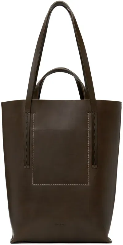 Rick Owens Brown Porterville Medium Shopper Tote In 35 Bean