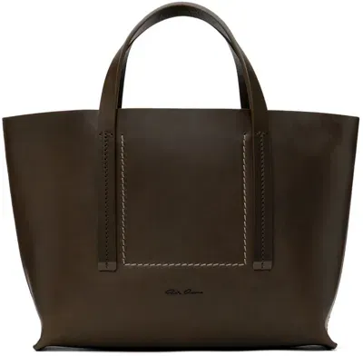 Rick Owens Brown Porterville Mini Shopper Tote In 35 Bean