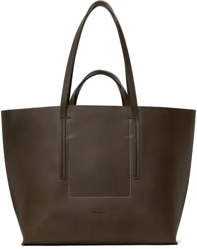 Rick Owens Shopper Leather Tote Bag In 35 Bean