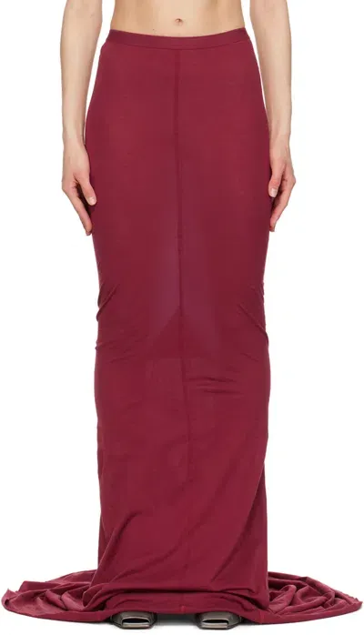 Rick Owens Burgundy Pillar Maxi Skirt In 113 Cherry