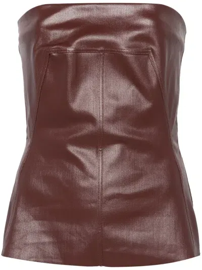 Rick Owens Bustier Top In Brown