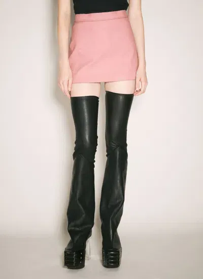 Rick Owens Coated Mini Skirt In Pink