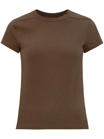 Rick Owens Cropped Level T-shirt In Brown