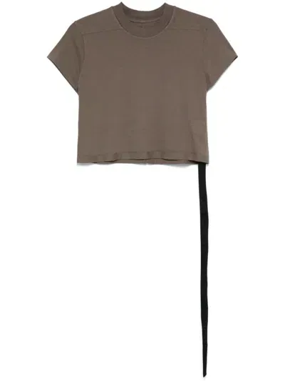 Rick Owens Cropped Small Level T-shirt In Brown