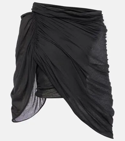 Rick Owens Draped Cotton Jersey Top In Black