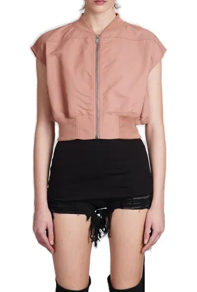 Rick Owens Drkshdw Babel Tatlin Bomber Gliet In Pink