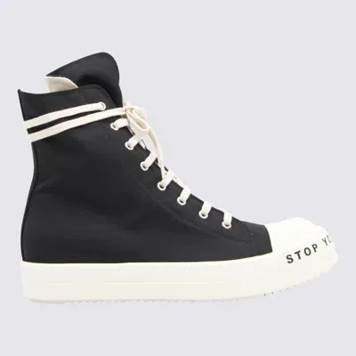 Rick Owens Drkshdw Black Canvas High Top Sneakers