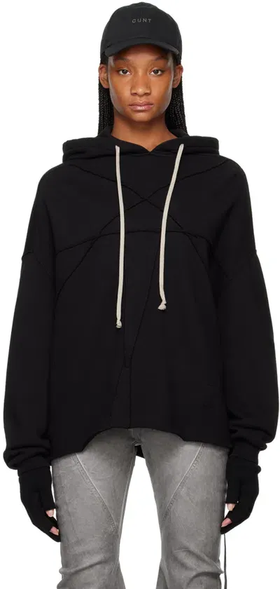 Rick Owens Drkshdw Black Crater Hoodie In 09 Black