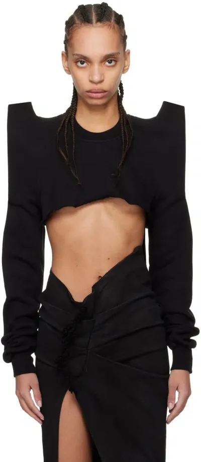 Rick Owens Drkshdw Black Cropped Tecsweat Sweatshirt In 09 Black